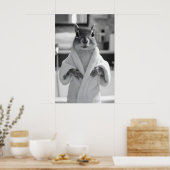 Poster Funny Squirrel Bathrobe Print, Quirky Bathroom (Cuisine)