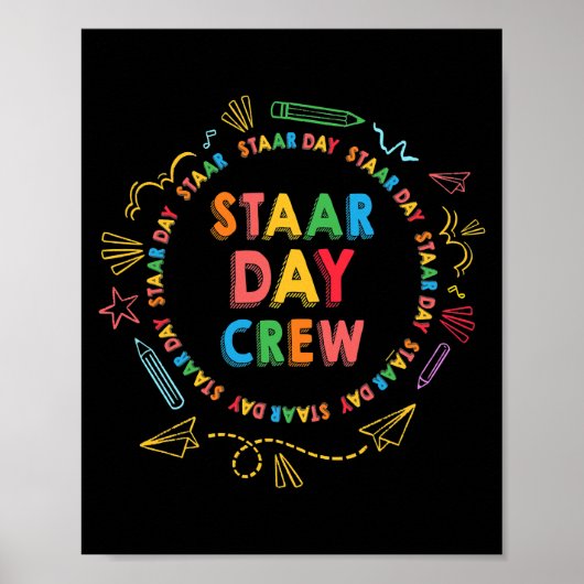 Poster Funny Staar Day Crew Test enseignants Étudiants (Devant)