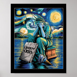 Poster Funny Statue Des Crimes De Liberté, Van Gogh Starr