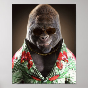 Poster Funny Stylish Gorilla