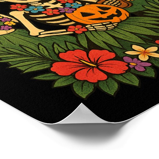 Poster Funny Summerween Skeletons Luau Party Halloween Be (Coin)