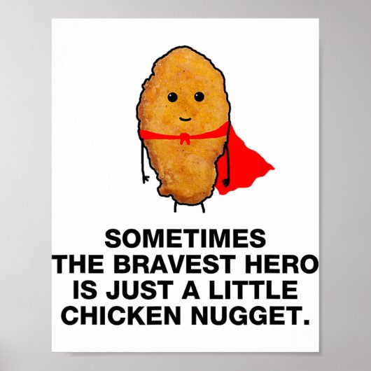 Poster Funny Superhero Chicken Nugget Chicken Nuggets Shi (Devant)