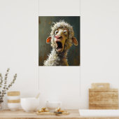 Poster Funny Surprised Sheep Whimsical Animal Expression (Cuisine)