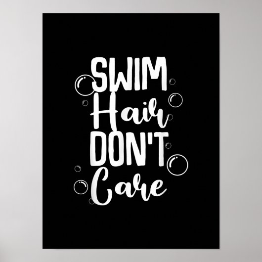 Poster Funny Swim Cheveux Pas De Soin Cadeau (Devant)
