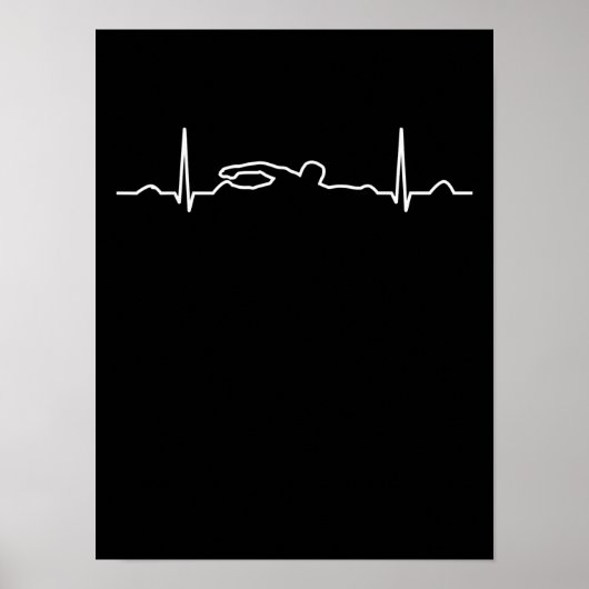 Poster Funny Swimmer Heartbeat Apparel (Devant)