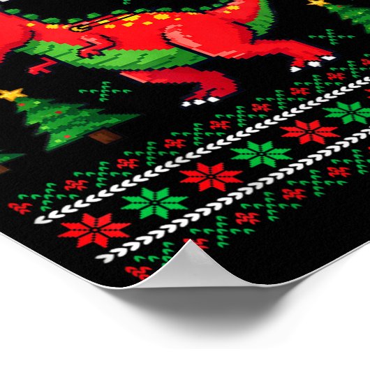 Poster Funny T-rex Dinosaur Ugly Christmas Pajama Xmas (Coin)