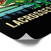 Poster Funny T Rex Lacrosse Dinosaure Lax Garçons Équipe (Coin)