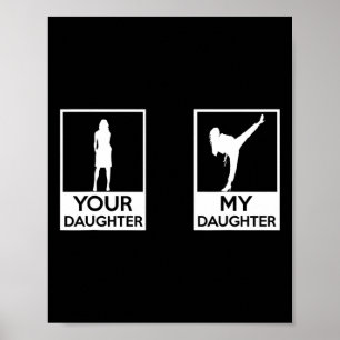 Poster Funny Taekwondo Maman Papa Arts Martiaux Karate-gi