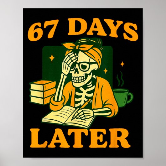 Poster Funny Teacher Skeleton 6 7 Meme Six Seven Skeleton (Devant)