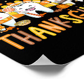 Poster Funny Teeth Thanksgiving Dentist Turkey Dental Squ (Coin)