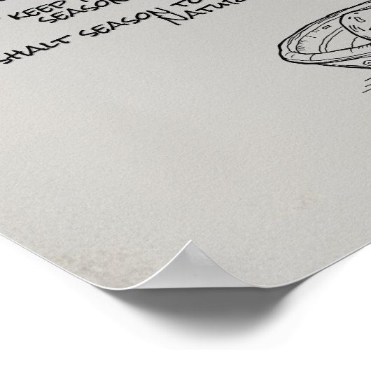 Poster Funny Ten Commandments of Spice Kitchen Wall Art (Coin)