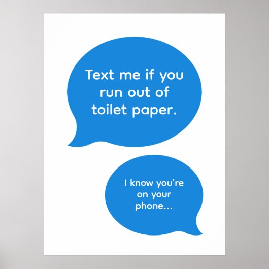 Poster Funny Texting Bathroom (Devant)