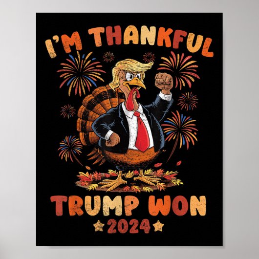 Poster Funny Thanksgiving 2024 Le gagnant de l'élection S (Devant)