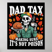 Poster Funny Thanksgiving Dad Tax Skeleton Turkey Day Foo (Devant)