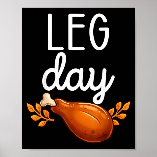 Poster Funny Thanksgiving Leg Day Family Matching Turkey (Devant)
