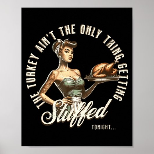 Poster Funny Thanksgiving Retro N Up Inappropriate Stuffe (Devant)