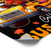 Poster Funny Thanksgiving Turkey Bus Driver School Gift  (Coin)