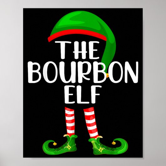 Poster Funny The Bourbon Elf Matching Family Christmas (Devant)