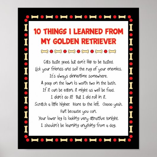 Poster Funny Things I Learned From My Golden Retriever (Devant)