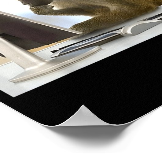 Poster Funny Thinking Monkey Meme Office Curious Ape Brai (Coin)