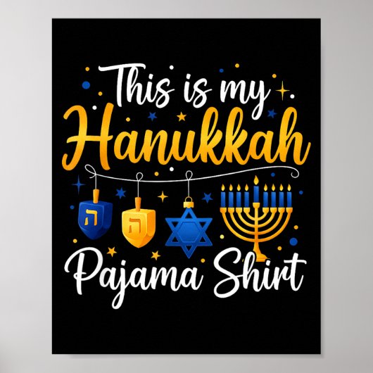 Poster Funny This Is My Hanukkah Pajamakah Pajama Chanuka (Devant)