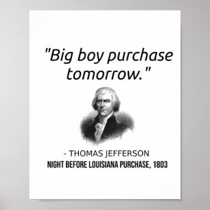 Poster Funny Thomas Jefferson Professeur d'histoire de l'