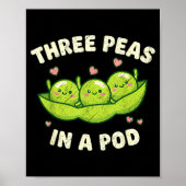 Poster Funny Three Peas In A D Cute Kawaii  (Devant)