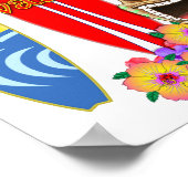 Poster Funny Tiki Honolulu Hawaii Surf (Coin)