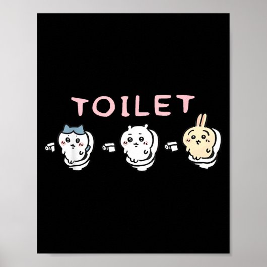 Poster Funny Toilet Time Chikawa Meme (Devant)