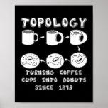 Poster Funny Topology Turning Coffee Cups into Donuts<br><div class="desc">Funny Topology Turning Coffee Cups into Donuts Math Teacher Gift. Perfect gift for your dad,  mom,  papa,  men,  women,  friend and family members on Thanksgiving Day,  Christmas Day,  Mothers Day,  Fathers Day,  4th of July,  1776 Independent day,  Veterans Day,  Halloween Day,  Patrick's Day</div>