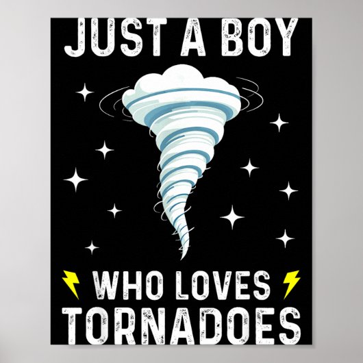 Poster Funny Tornado Gift For Boys Kids Hurricane Weather (Devant)