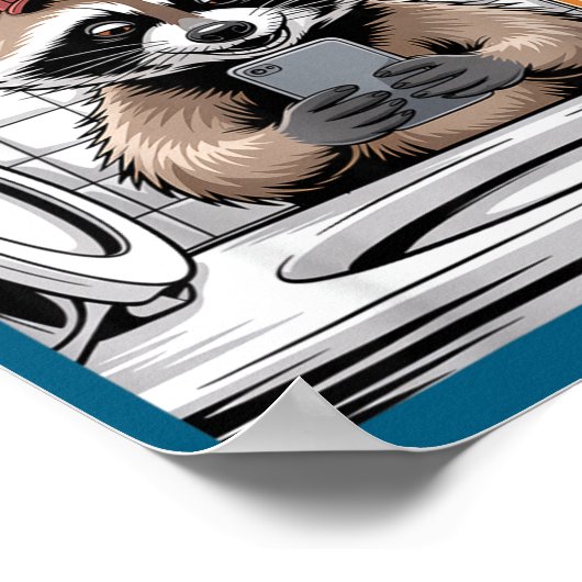 Poster Funny Trashed Panda Raccoon Gets Drunk  (Coin)