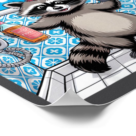 Poster Funny Trashed Panda Raccoon Gets Drunk  (Coin)