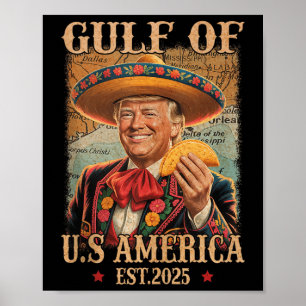 Poster Funny Trump Chemise Amériques Golfe Est 2025 Trump