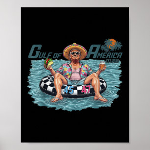 Poster Funny Trump Chemise Golfe des États-Unis Amérique