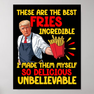 Poster Funny Trump Fast Food Humour Fries Election 2024 B