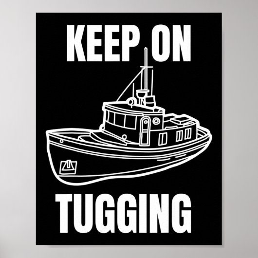 Poster Funny Tug Boat Captain Graphic (Devant)