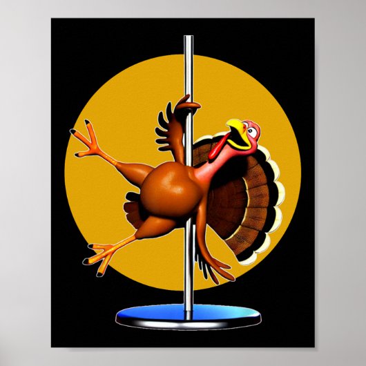 Poster Funny Turkey Dancing Apparel Dancing Pole Thanksgi (Devant)