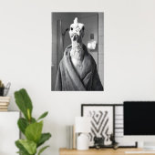 Poster Funny Turkey in Bathrobe Print, Rustic Farmhouse (Bureau à domicile)