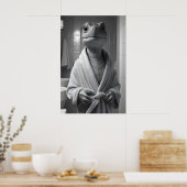 Poster Funny Turtle in Bathrobe Print, Quirky Bathroom (Cuisine)