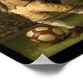 Poster Funny Turtle Playing Soccer Graphic Weird Turtle (Coin)