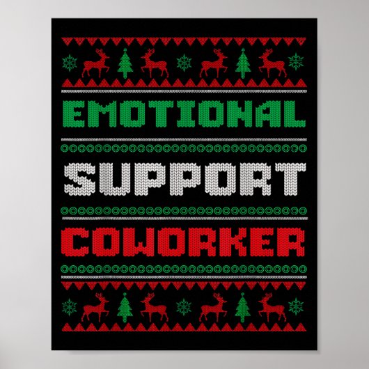 Poster Funny Ugly Christmas Sweater Emotional Suprt Cowor (Devant)