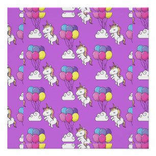 Poster Funny Unicorn Motif Magic Horse