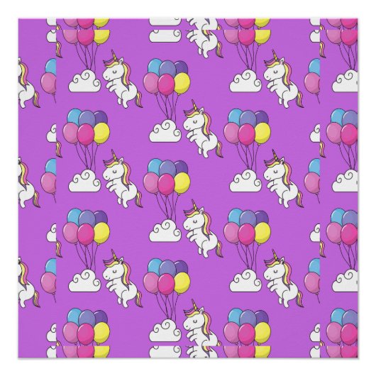 Poster Funny Unicorn Motif Magic Horse (Devant)