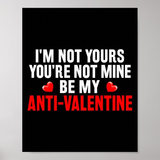 Poster Funny Valentine Em For Valentines Day Be My Anti-v (Devant)