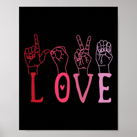 Poster Funny Valentines Day Asl  (Devant)