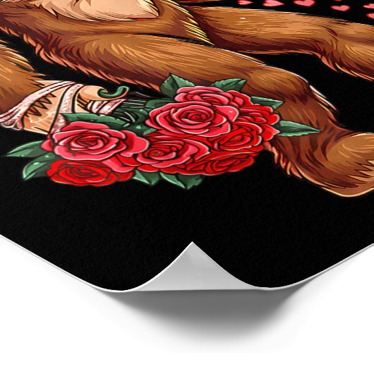 Poster Funny Valentines Day Bigfoot Heart Love Sasquatch (Coin)