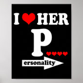 Poster Funny Valentine's Day Couple Matching I Love Her I (Devant)