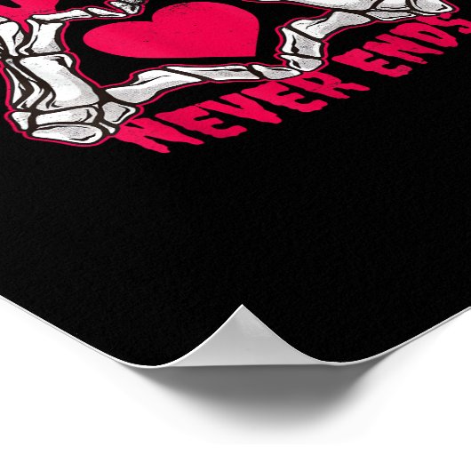 Poster Funny Valentines Day Skeleton Heart Mains (Coin)