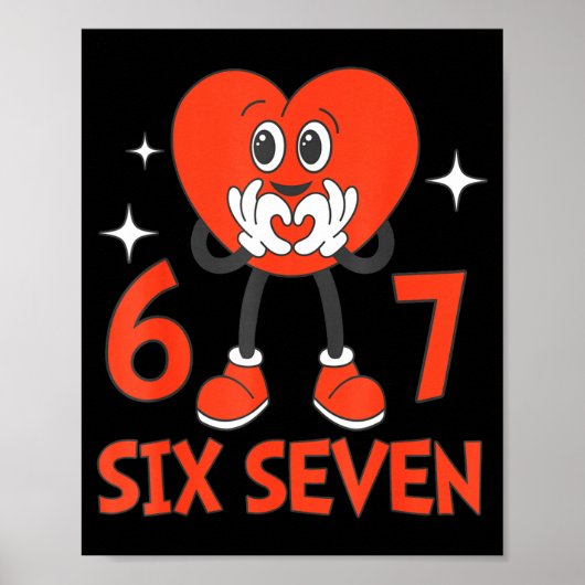 Poster Funny Valentines Six Seven Hearts 6 7 Meme Boys Gi (Devant)